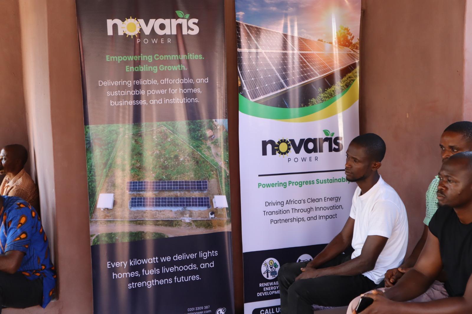 Electrified rural community at night