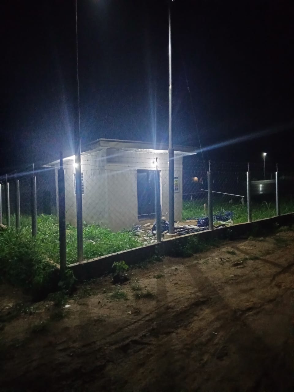 Village lights at night