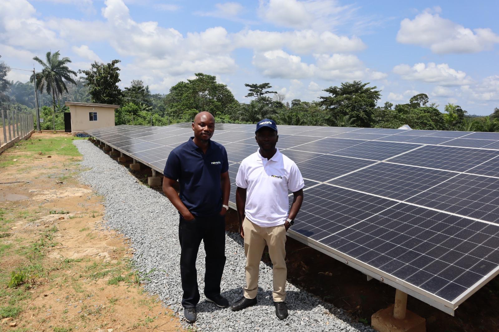 Novaris team at solar installation event